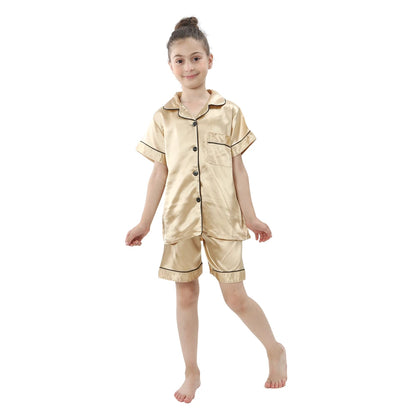 baby sleepwear kids pajamas set teenager loungewear children home clothing boys silk satin pijamas girls nightgowns for party