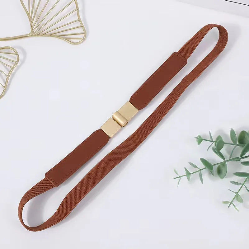Thin Elastic Waist Belt for Girls Fashion Decorative Belt Slimming Design for Dresses Skirts Stylish Elastic Waistband