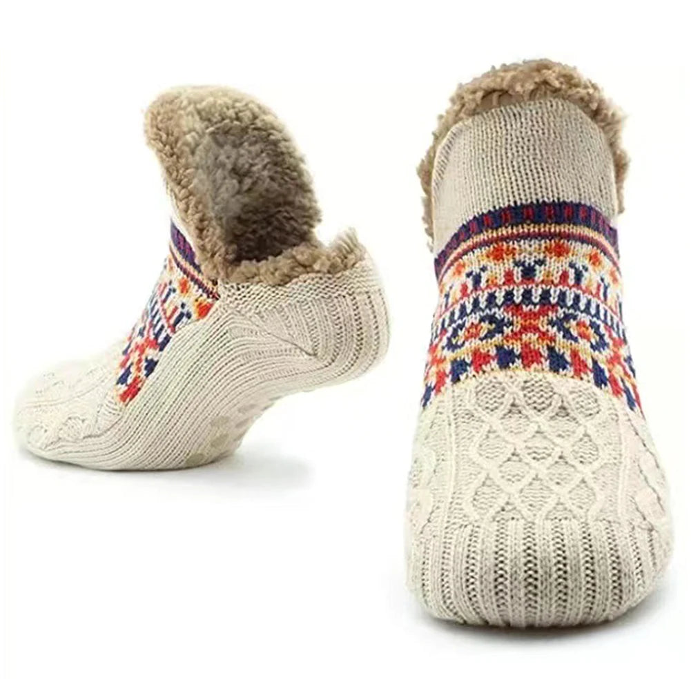 Men Women Winter Indoor Home Slippers Socks Non Slip Thick Thermal Socks Warm Thermal Slipper Socks Soft for Christmas