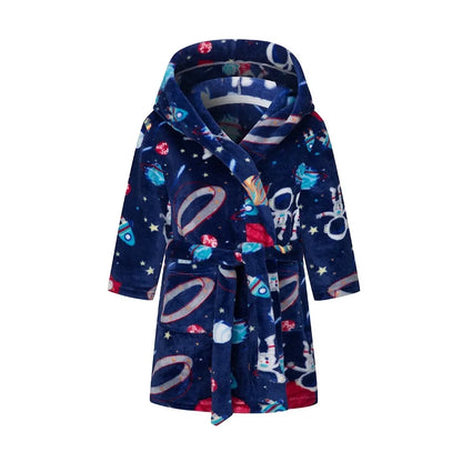 Winter Christmas Bath Robe For Girls Pajamas Animal Hooded Robes Children Dressing Gown Boys Sleepwear Kids Bathrobe 6 8 10 12Y