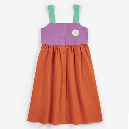 Vestido Meninas Fashion 2026 Primavera Verão Estampado Flores Vestidos Fashion Bebé Crianças Saia Série Roupa