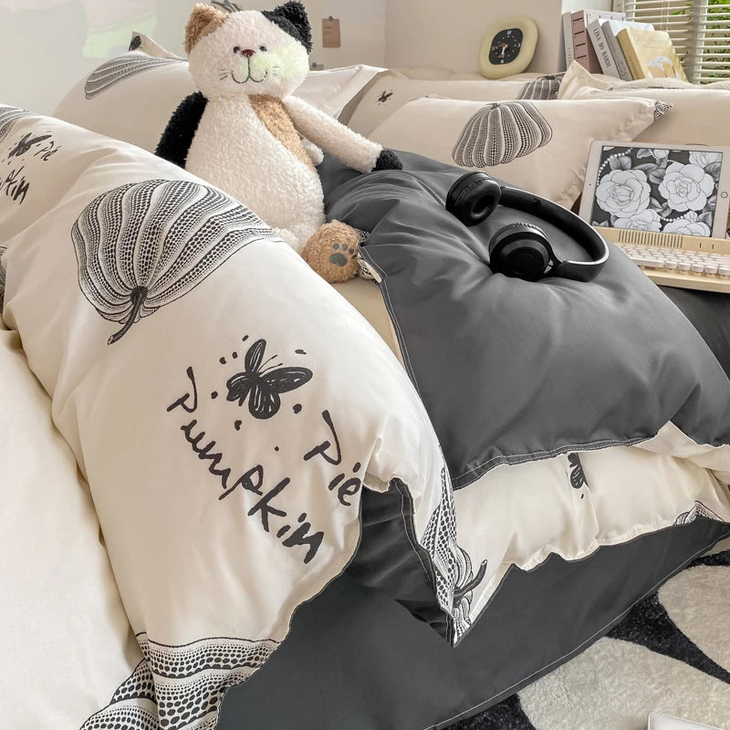 Vintage Floral Duvet Cover Set, 3pcs Botanical Bedding Garden Style Flowers Reversible Comforter Covers Luxury Soft Breathable