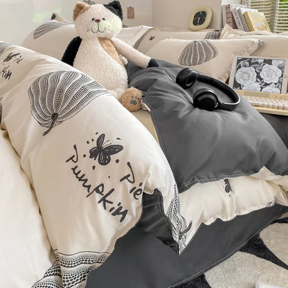 Vintage Floral Duvet Cover Set, 3pcs Botanical Bedding Garden Style Flowers Reversible Comforter Covers Luxury Soft Breathable