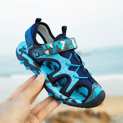 New Style 2026 Summer Children Sandals Fashion Sneakers Lightweight Non-slip Soft Bottom PU Leather Boys Comfortable Shoes