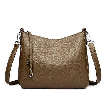Bolsas de Ombro de Couro Macio Genuíno para Mulher, Bolsas de Luxo de Designer, Bolsas a Tiracolo para Mulher, Bolsas Casuais, Saco de Mensageiro, Saco de Deslocamento