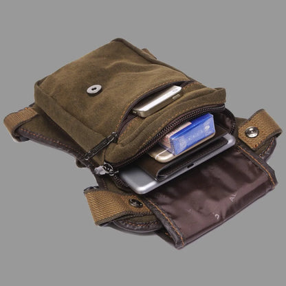 Bolsa de Cintura Masculina para Perna de Motociclista em Nylon/Lona Militar/Assalto Bolsa de Perna de Anca Masculina Transversal com Cinto