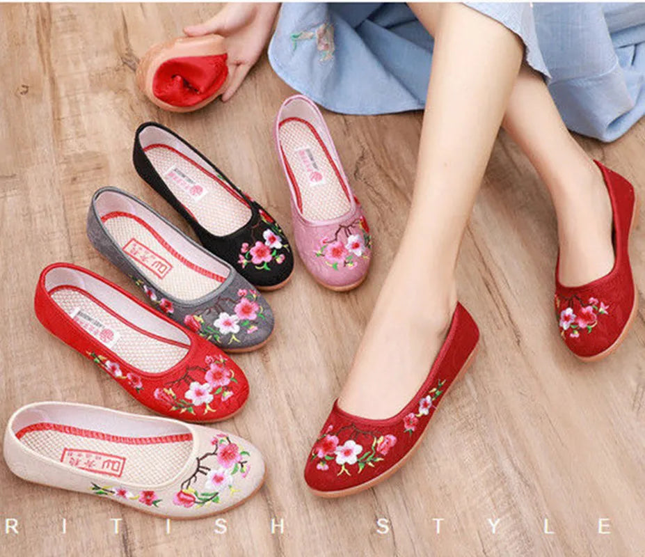 Women Cute Light Weight Round Toe Floral Spring Summer Slip on Anti Skid Dance Flat Shoes Black Loafers Sapatos Femininas E488