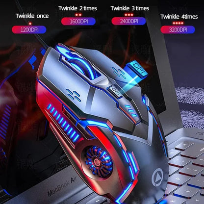 G5 Mute Wired Mouse Six Keys Luminous Game E-Sports Machinery Computer Accessories Gaming Mouse for Laptop Desktop
