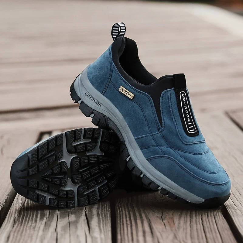 Classic Outdoor Men Sneakers Spring Slip On Casual Shoes Breathable Suede Leather Shoe Anti-skid Walking Shoe Hot Sale Footwear