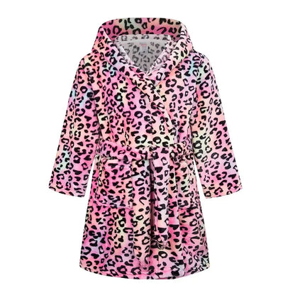 Winter Christmas Bath Robe For Girls Pajamas Animal Hooded Robes Children Dressing Gown Boys Sleepwear Kids Bathrobe 6 8 10 12Y
