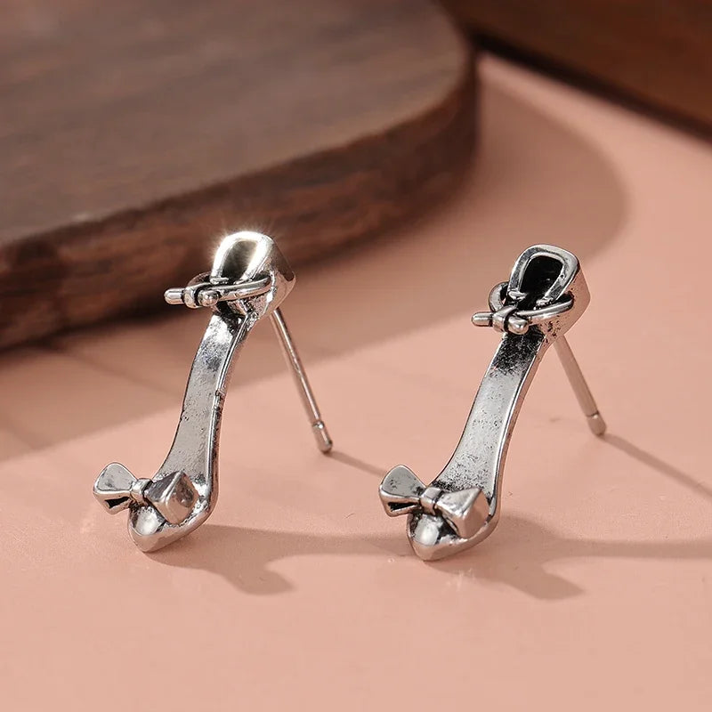 Fashion Creative Handmade Mini High Heels Shaped Stud Earrings Women Vintage Exquisite Festival Party Jewelry Accessories Crafts