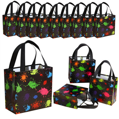 4/10/20 Pieces Colorful  Non-woven Printed Hand-Held Gift Bags Festive Party Packaging Bags Shopping Bags