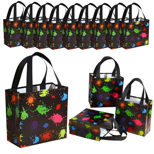 4/10/20 Pieces Colorful  Non-woven Printed Hand-Held Gift Bags Festive Party Packaging Bags Shopping Bags
