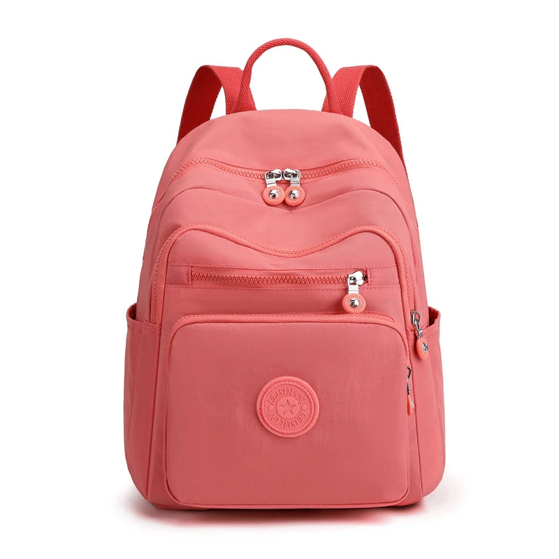 Mochila Feminina Pequena Mini Mochila para Adolescente Bolsas Escolares Casuais Nylon Impermeável Bolsa de Peito Feminina