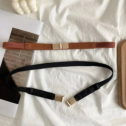 Thin Elastic Waist Belt for Girls Fashion Decorative Belt Slimming Design for Dresses Skirts Stylish Elastic Waistband