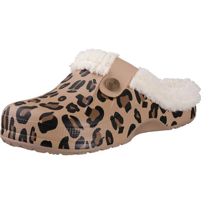 CRACOMIN Tamancos Forrados a Pelo Mulher Homem Sapatos de Jardim Impermeáveis Chinelos Felpudos de Inverno Sapatos de Quarto de Pelúcia Tamancos de Pelo Modernos para Exterior