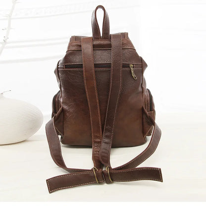 Mochila Feminina de Couro, Mochila Escolar para Meninas, Multifunções, Viagem, Mochila 2022