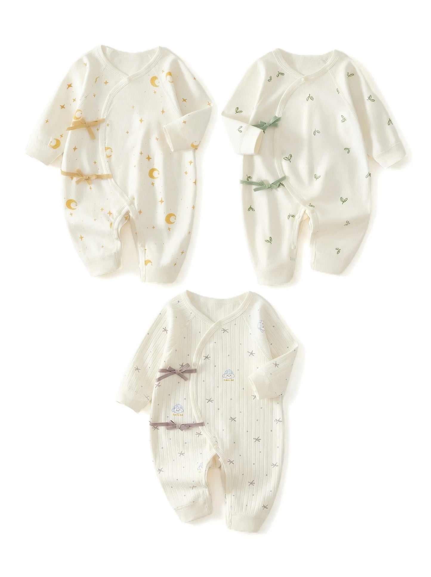0-6M Infant Baby Jumpsuit Sleepwear Cotton Soft Breathable Newborn Romper Star Moon Print Unisex Baby Pajamas Playsuits