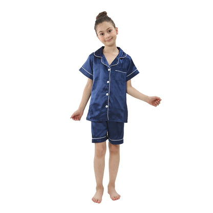 baby sleepwear kids pajamas set teenager loungewear children home clothing boys silk satin pijamas girls nightgowns for party