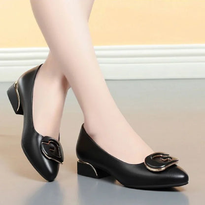 sapatos femininas women light weight elegant sky blue comfort slip on square heel shoes lady cute office career work shoes ea184