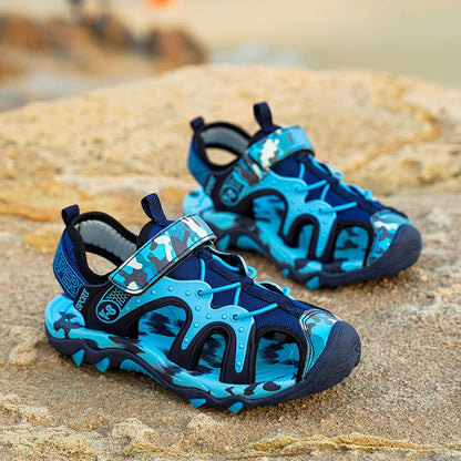 New Style 2026 Summer Children Sandals Fashion Sneakers Lightweight Non-slip Soft Bottom PU Leather Boys Comfortable Shoes