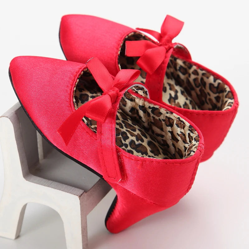 New spring And Autumn Baby Girls Non-slip Toddler Shoes Baby Girls Beautiful Bow High Heels Baby Girls High Heels Toddler Shoes
