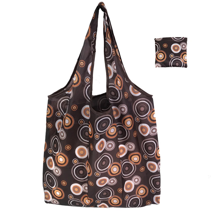 Reusable Shopping Bags Women Foldable Tote Bag Portable Cloth Eco Grocery Bag Folding Large Capacity Fruit Vegetable Handbags