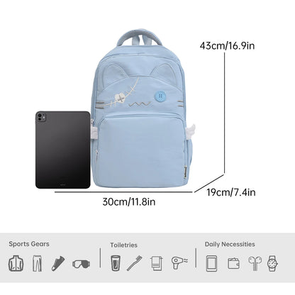 Mochila Escolar para Aluna do Ensino Básico com Design Único, Bonita e Divertida, Mochila Feminina para Crianças, Mala Escolar de Viagem Leve para Meninas