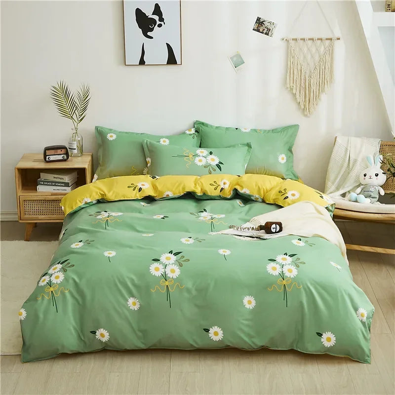 Cute Cartoon Print Duvet Cover 220x240 Lovely Pattern Adults Kids Quilt Cover AB Double-sided Comforter Covers No Pillow Cases