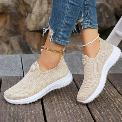Sapatilhas Slip On para Mulher, Sapatilhas Respiráveis Brancas para Mulher, Sapatilhas Casuais, Sapatilhas Desportivas, Sapatilhas Vulcanizadas Confortáveis para Mulher