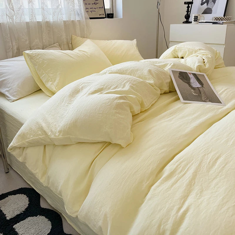 Fashion Dark Gray Duvet Cover Sets Brushed Quilt Covers Single Double Queen Bedding Sets Pillowcase Boys Solid Comforter Cover