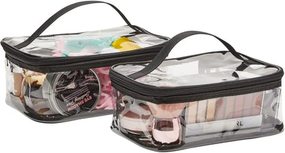Large Clear PVC Storage Bag Travel Waterproof Organizer Bags Cosmetics Pouch Reusable Toy Storage Bag for Building Block Puzzle