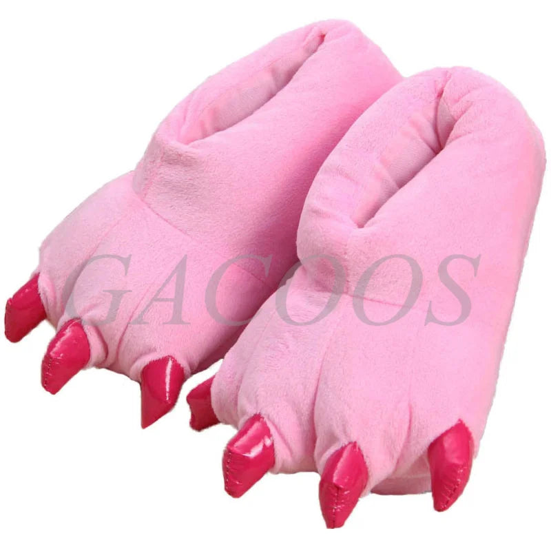 Winter Warm Soft Indoor Floor Slipper Women Men Shoes Paw Funny Animal Christmas Monster Claw Plush Home Onesie Shoes for Couple