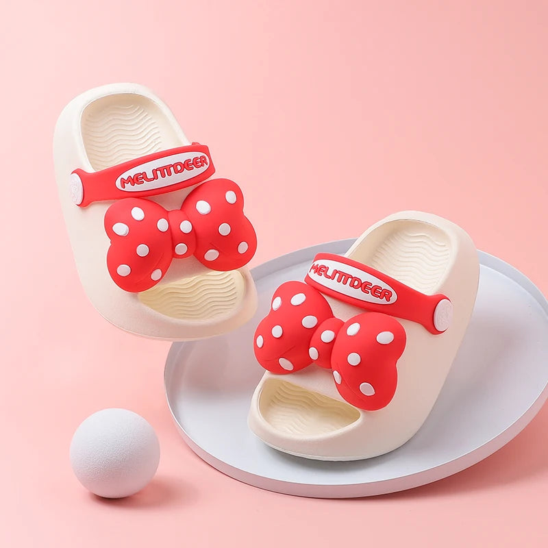 MELITTDEER Girls‘ Sandals - Kids Slippers, Soft Sole and Beautiful Bows , Adjustable heel strap, EVA Material, Oudoor Use