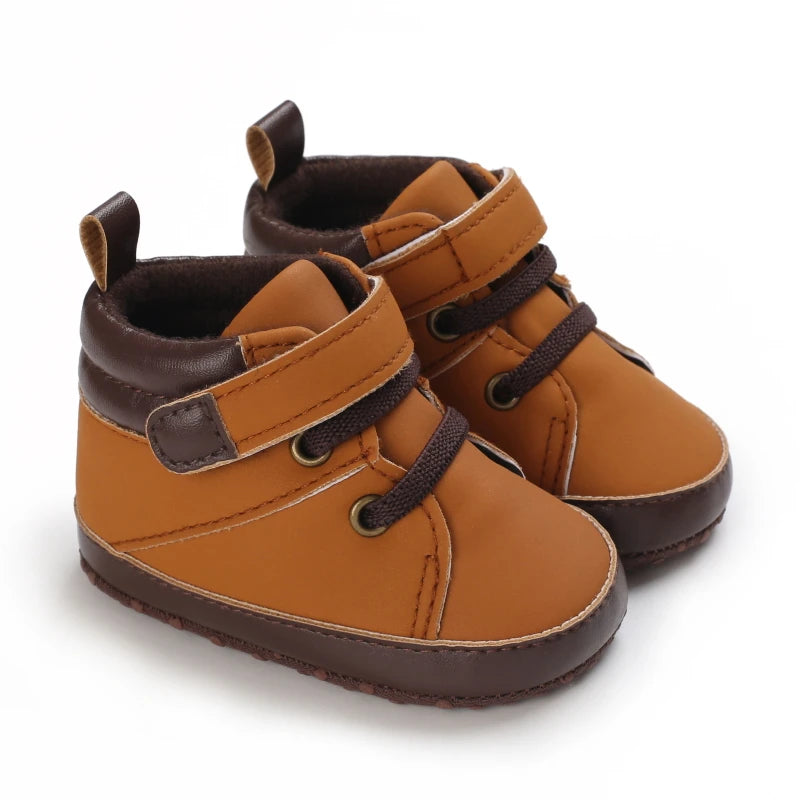 Newborn Male Baby Shoes Soft Soled Crib Shoes Warm Boots Anti Slip Sports Shoes 0-18 Months Old The First Walking Shoe