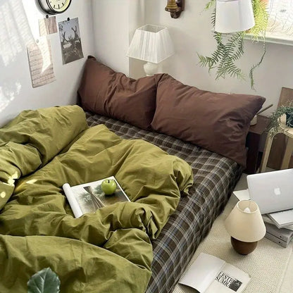 Classic Duvet Cover Set with Pillowcases Flat Sheet Nordic Style No Comforter 2025 New Bedding Kit Double Twin Size Bed Linens