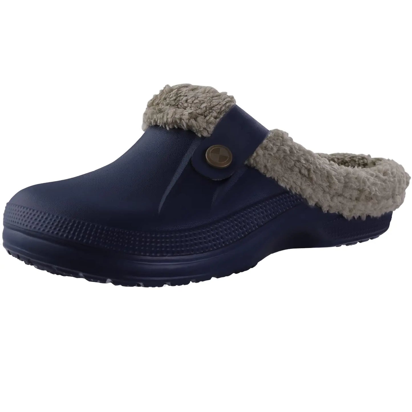 CRACOMIN Tamancos Forrados a Pelo Mulher Homem Sapatos de Jardim Impermeáveis Chinelos Felpudos de Inverno Sapatos de Quarto de Pelúcia Tamancos de Pelo Modernos para Exterior