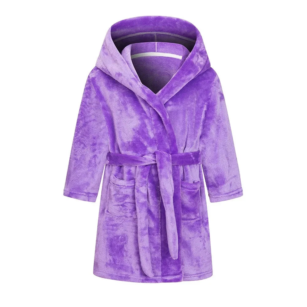 Winter Christmas Bath Robe For Girls Pajamas Animal Hooded Robes Children Dressing Gown Boys Sleepwear Kids Bathrobe 6 8 10 12Y
