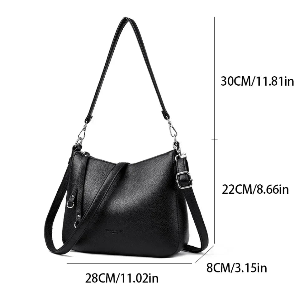 Bolsas de Ombro de Couro Macio Genuíno para Mulher, Bolsas de Luxo de Designer, Bolsas a Tiracolo para Mulher, Bolsas Casuais, Saco de Mensageiro, Saco de Deslocamento