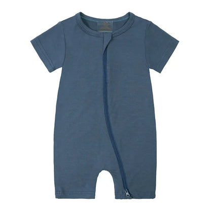 2026 Summer Baby Bamboo Fiber Jumpsuit Short Sleeve Breathable Pajama Baby Girls Boys Sleepwear Newborns Bodysuit
