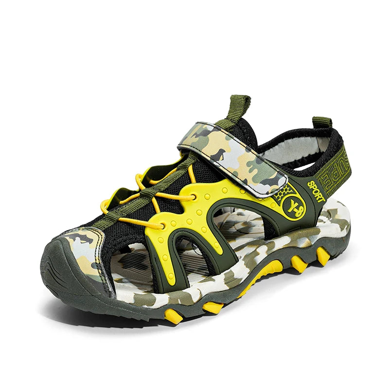 New Style 2026 Summer Children Sandals Fashion Sneakers Lightweight Non-slip Soft Bottom PU Leather Boys Comfortable Shoes