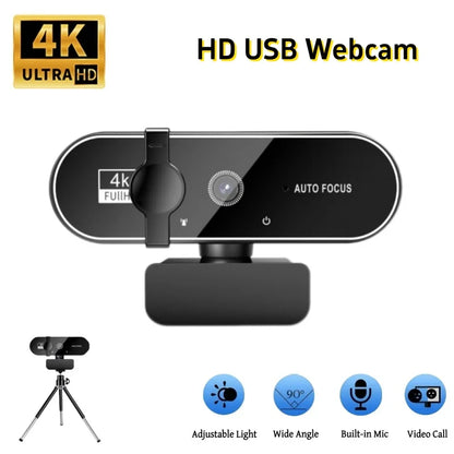 Câmara de Vídeo Webcam 4K 2K Foco Automático Streaming Web Cam Com Microfone Full HD 1080P Webcams para PC Computador Portátil