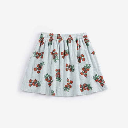 Vestido Meninas Fashion 2026 Primavera Verão Estampado Flores Vestidos Fashion Bebé Crianças Saia Série Roupa