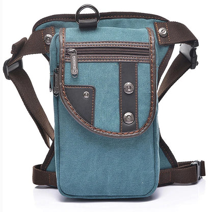 Bolsa de Cintura Masculina para Perna de Motociclista em Nylon/Lona Militar/Assalto Bolsa de Perna de Anca Masculina Transversal com Cinto