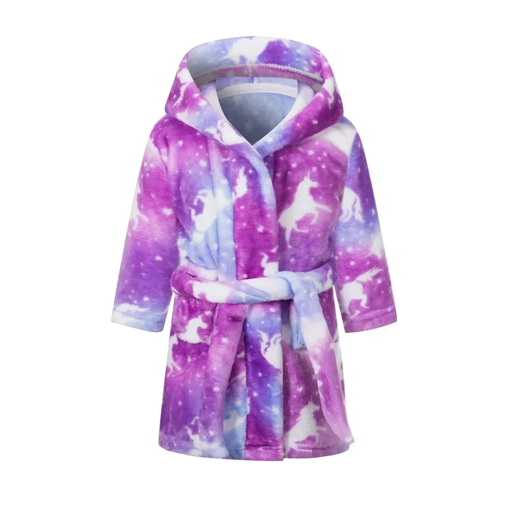 Winter Christmas Bath Robe For Girls Pajamas Animal Hooded Robes Children Dressing Gown Boys Sleepwear Kids Bathrobe 6 8 10 12Y