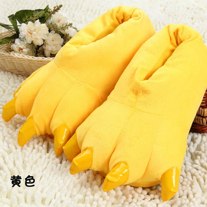 Winter Warm Soft Indoor Floor Slipper Women Men Shoes Paw Funny Animal Christmas Monster Claw Plush Home Onesie Shoes for Couple
