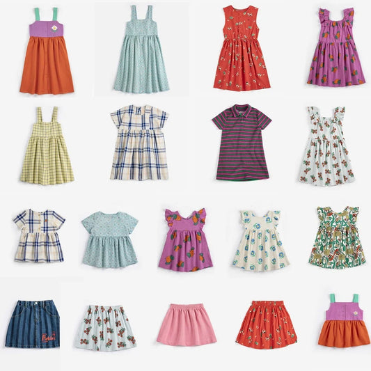 Fashion Girls Dress 2026 Spring Summer Flower Printed Fashion Dresses Baby Kids Skirts Series Outfit Clothing