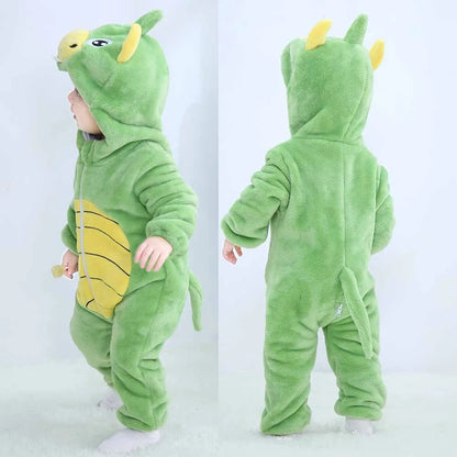 Toddler Boys Girls Kigurumi Pajamas 0-4 Years Children Sleepwear Winter Baby Rompers Infant Flannel Warm Clothes Animal Onesies