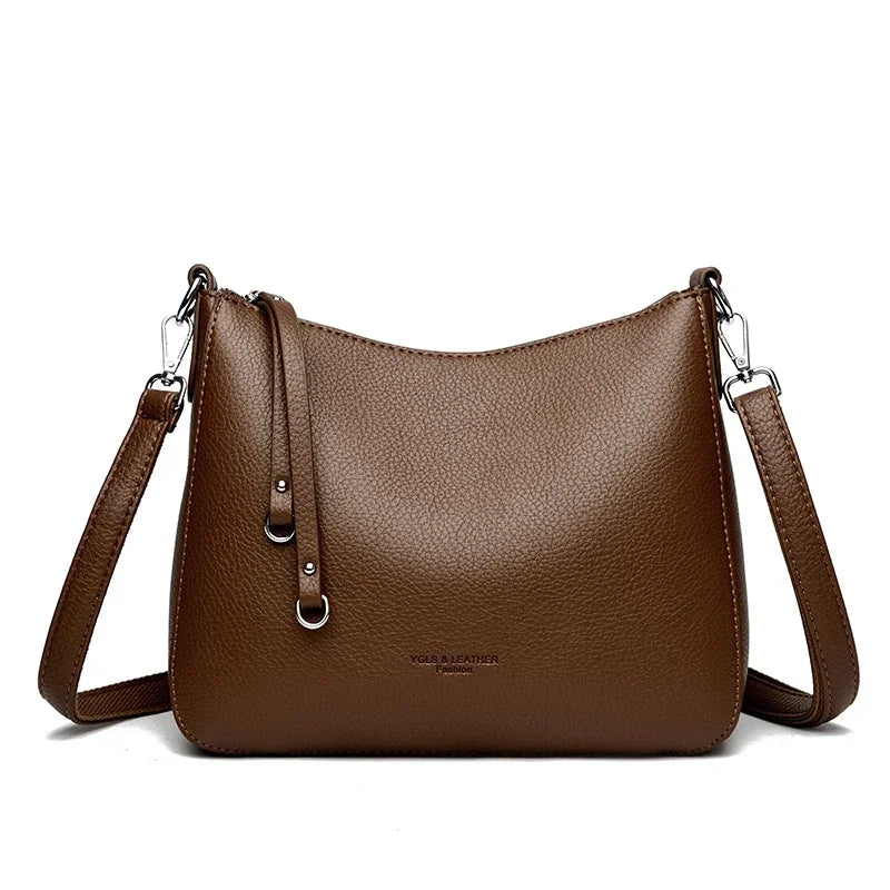 Bolsas de Ombro de Couro Macio Genuíno para Mulher, Bolsas de Luxo de Designer, Bolsas a Tiracolo para Mulher, Bolsas Casuais, Saco de Mensageiro, Saco de Deslocamento