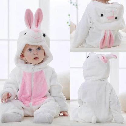 Toddler Boys Girls Kigurumi Pajamas 0-4 Years Children Sleepwear Winter Baby Rompers Infant Flannel Warm Clothes Animal Onesies